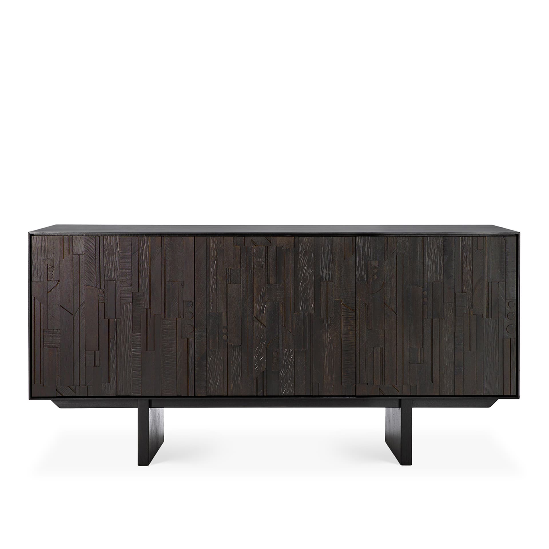 Ethnicraft - Mosaic Sideboard - Varnished Teak - Off Black - 3 Doors - Skänkar och sideboards - Alain Van Havre - Svart - Trä