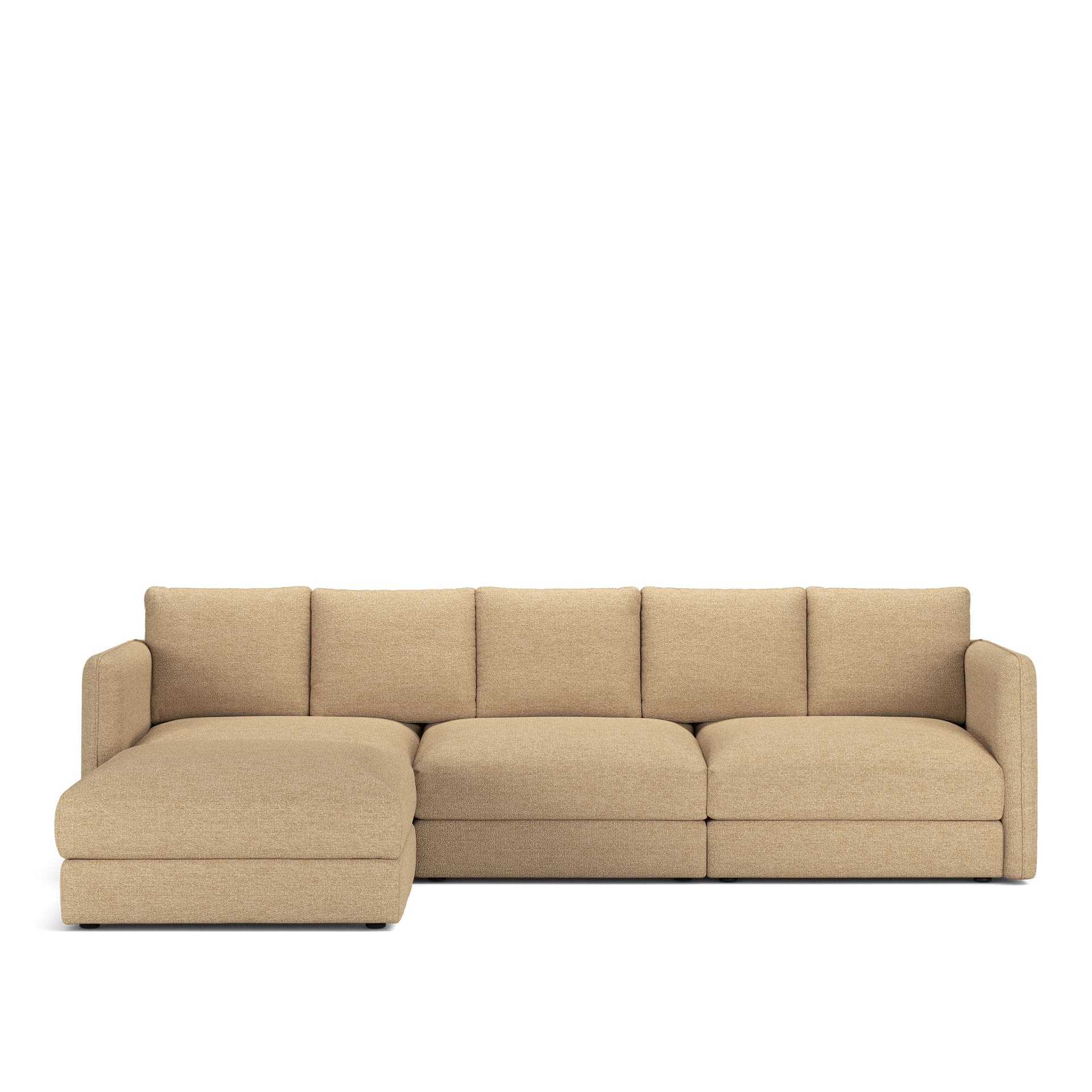 NOGA - Pavarotti 3-Seater + Footstool, Fixed Cover, Cushion Variant 02, Lucinasco 03 - Soffor - Beige