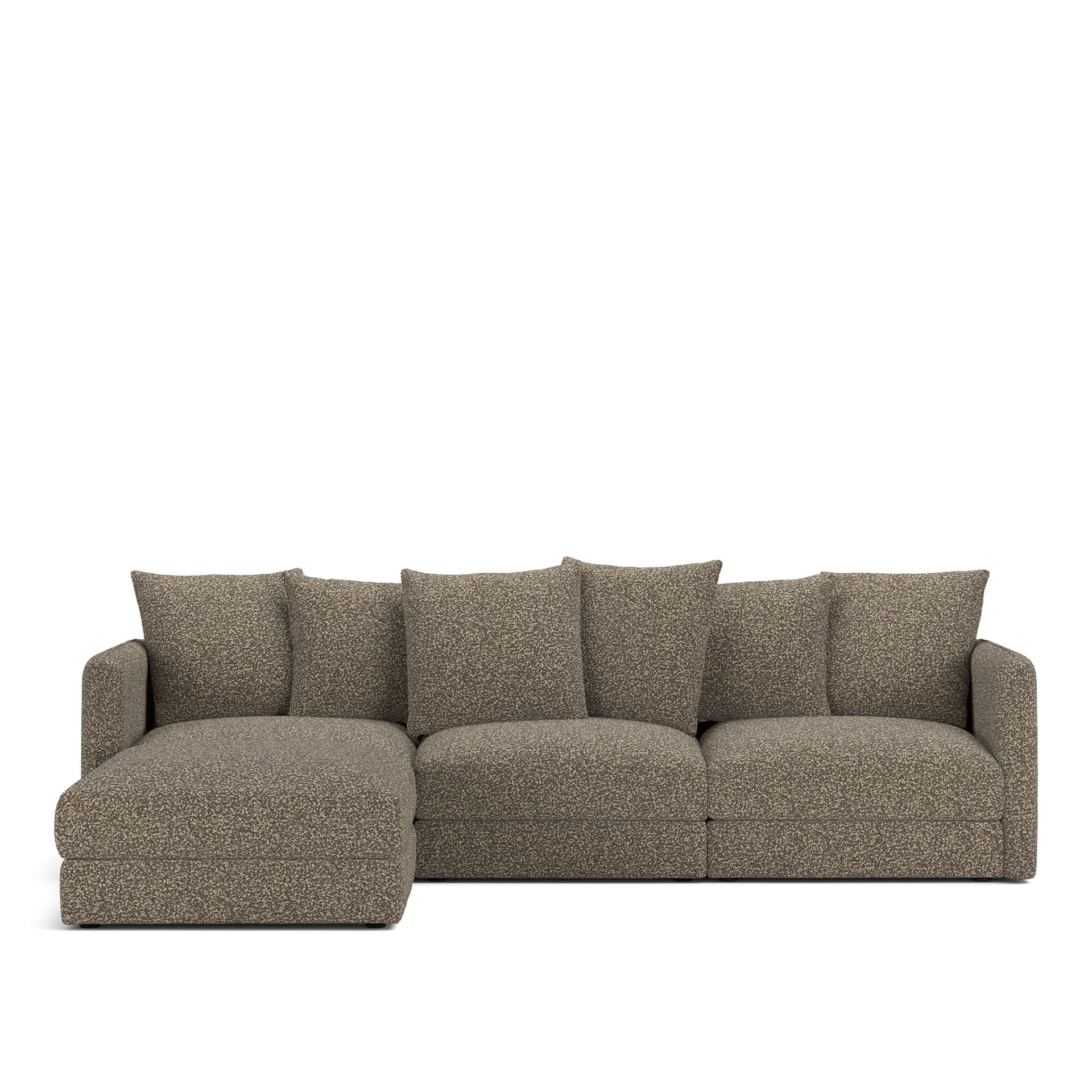 NOGA - Pavarotti 3-Seater + Footstool, Removable Cover, Cushion Variant 01, Vellus 02 - Soffor - Brun