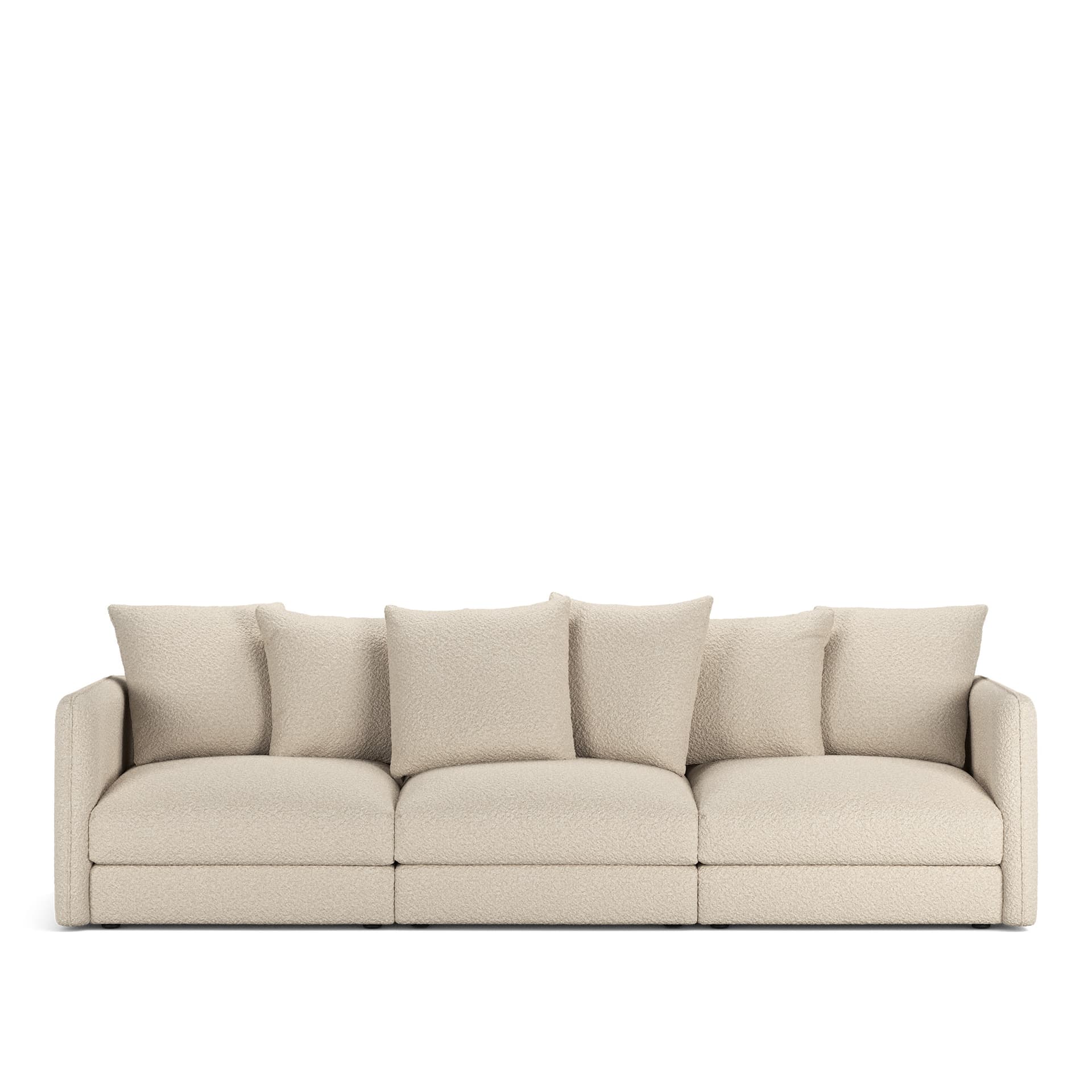 NOGA - Pavarotti 3-Seater, Fixed Cover, Cushion Variant 01, Ascot White - Soffor - Vit