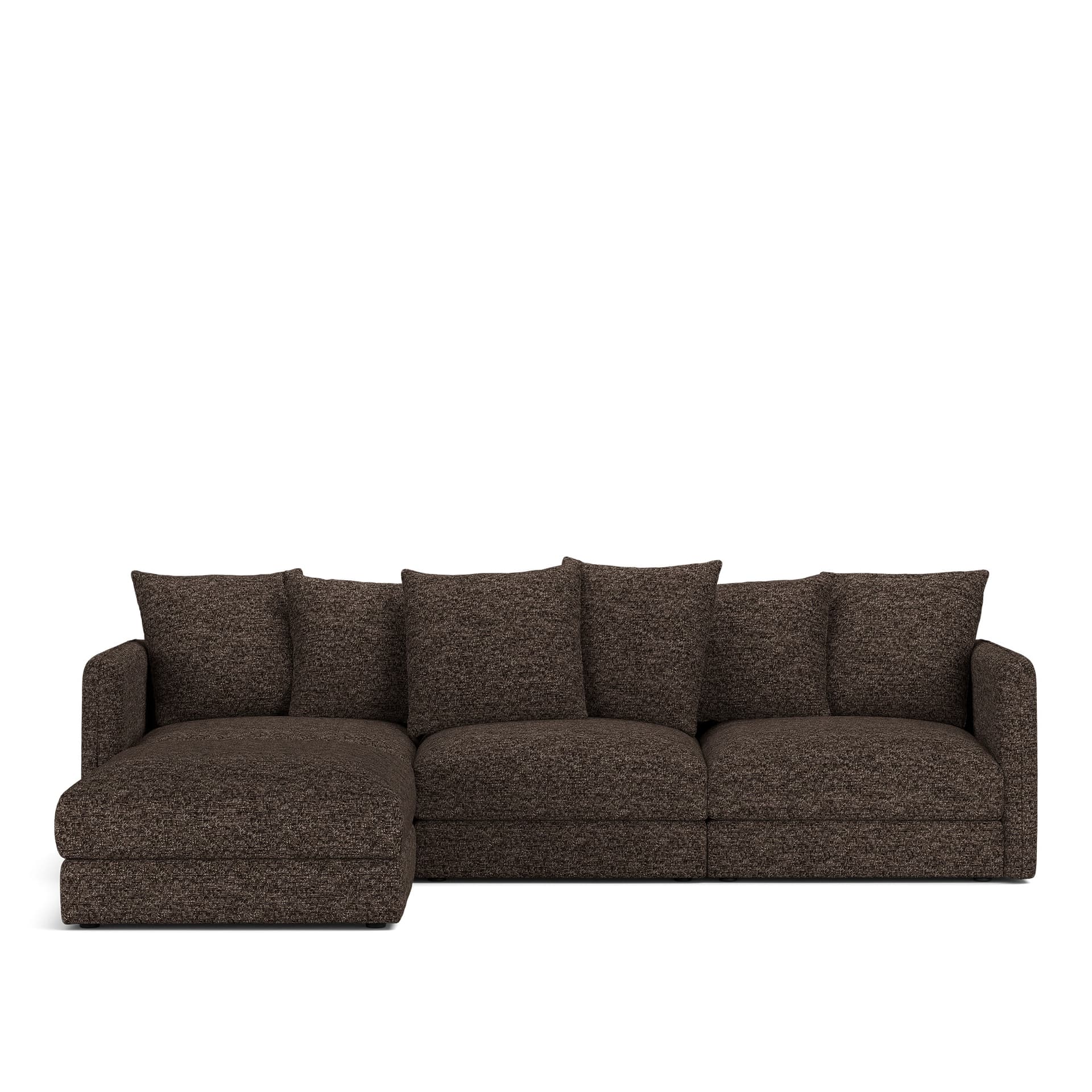 NOGA - Pavarotti 3-Seater + Footstool, Removable Cover, Cushion Variant 01, Lucinasco 17 - Soffor - Brun
