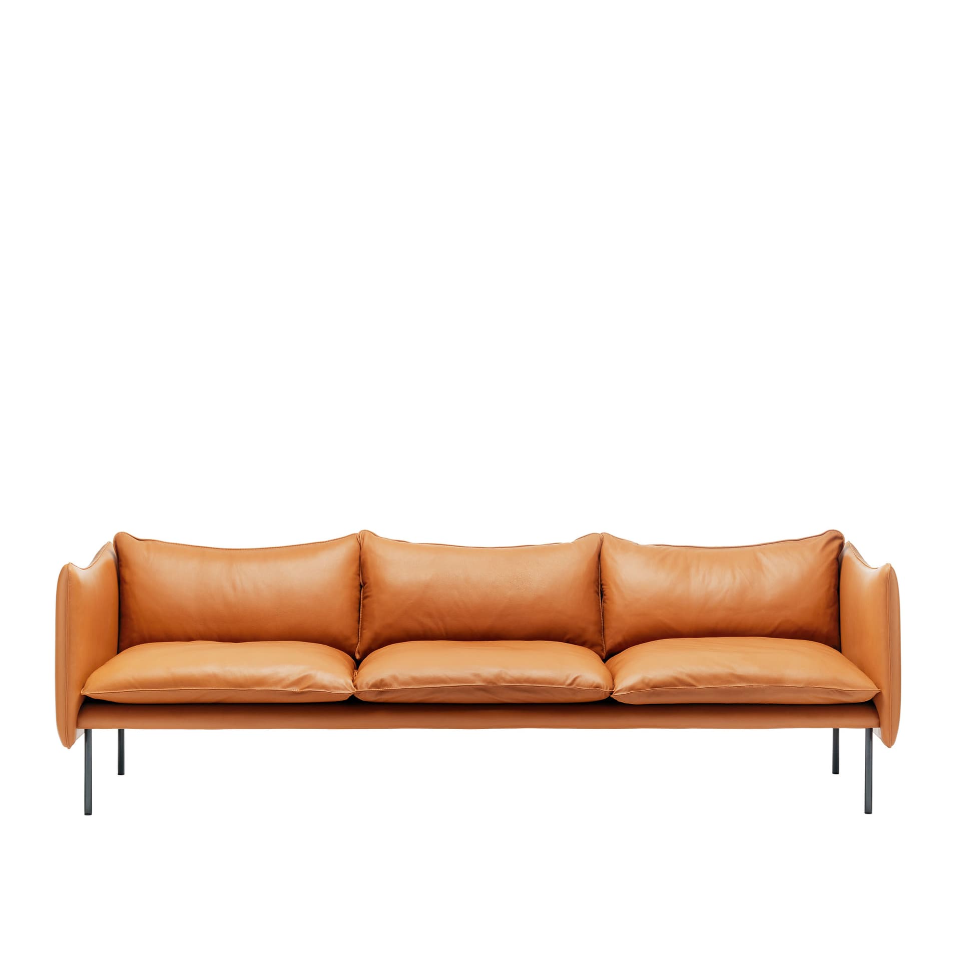 Fogia - Tiki Soffa, 3-sits, Svart Underrede, Läder Vintage - Soffor - Andreas Engesvik - Brun