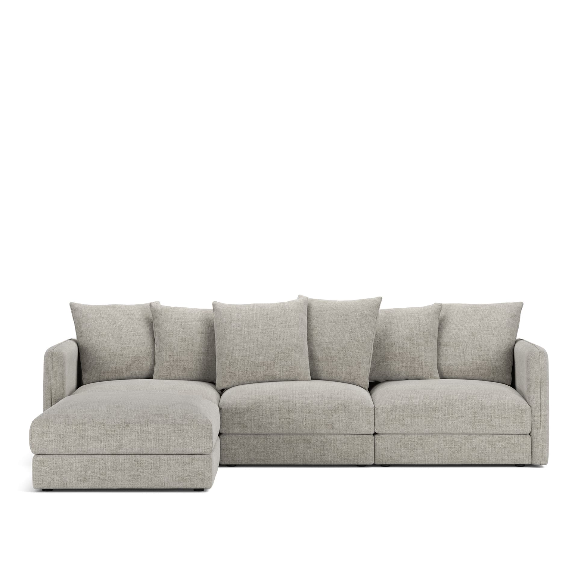 NOGA - Pavarotti 3-Seater + Footstool, Fixed Cover, Cushion Variant 01, Sienna 103 - Soffor - Grå