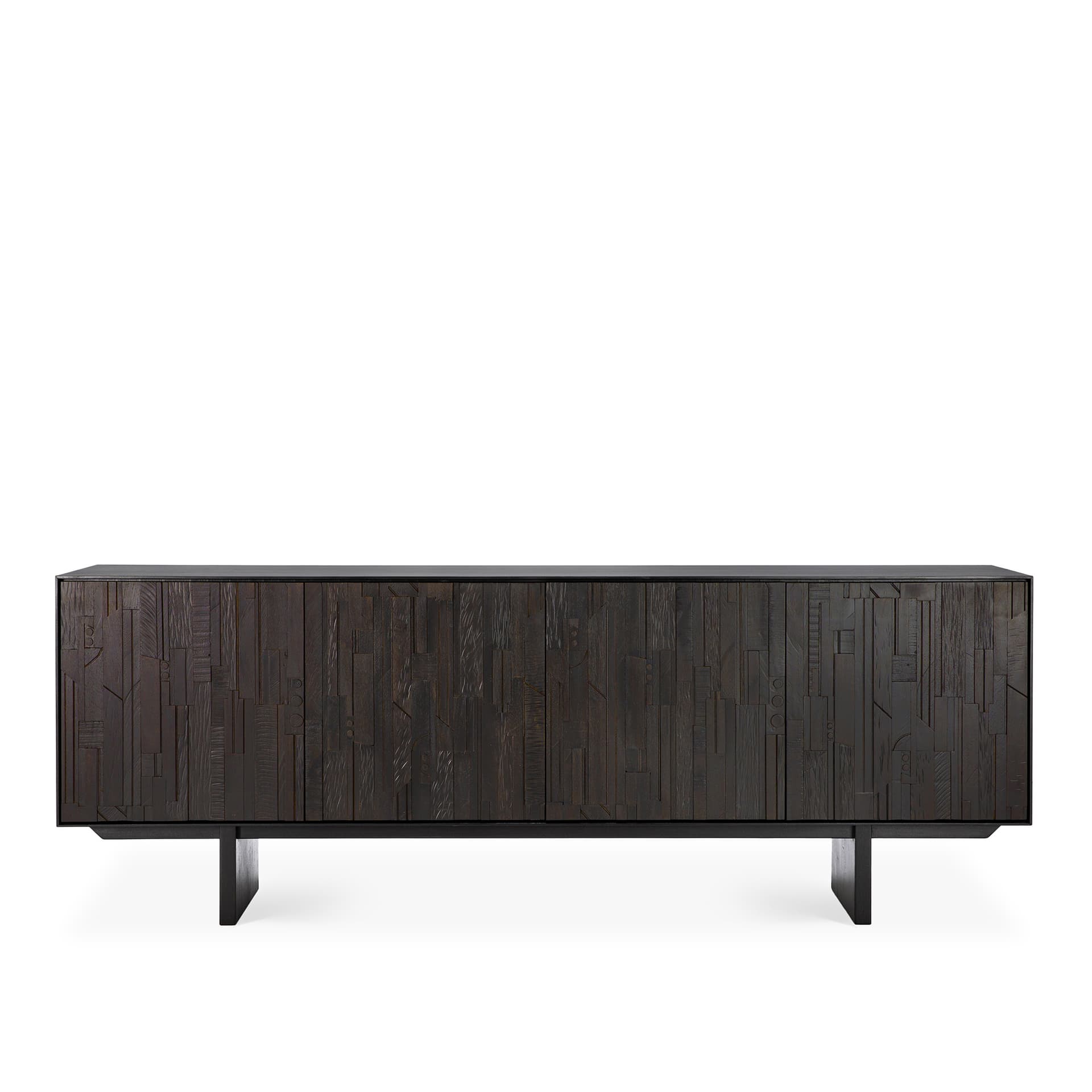 Ethnicraft - Mosaic Sideboard - Varnished Teak - Off Black - 4 Doors - Skänkar och sideboards - Alain Van Havre - Svart - Trä