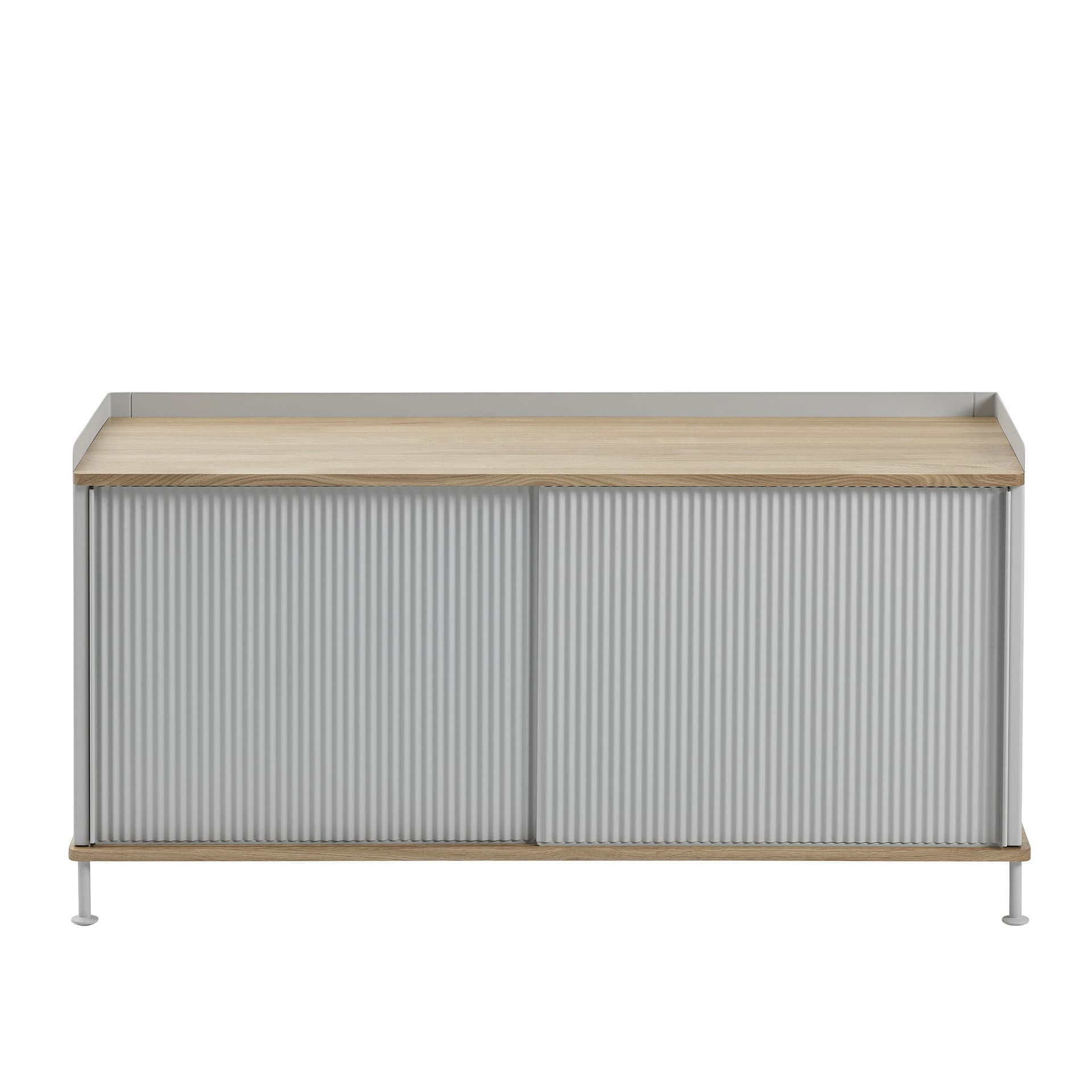 Muuto - Enfold Sideboard Low, Oak/Grey - Skänkar och sideboards - Thomas Bentzen - Grå - Metall/Trä