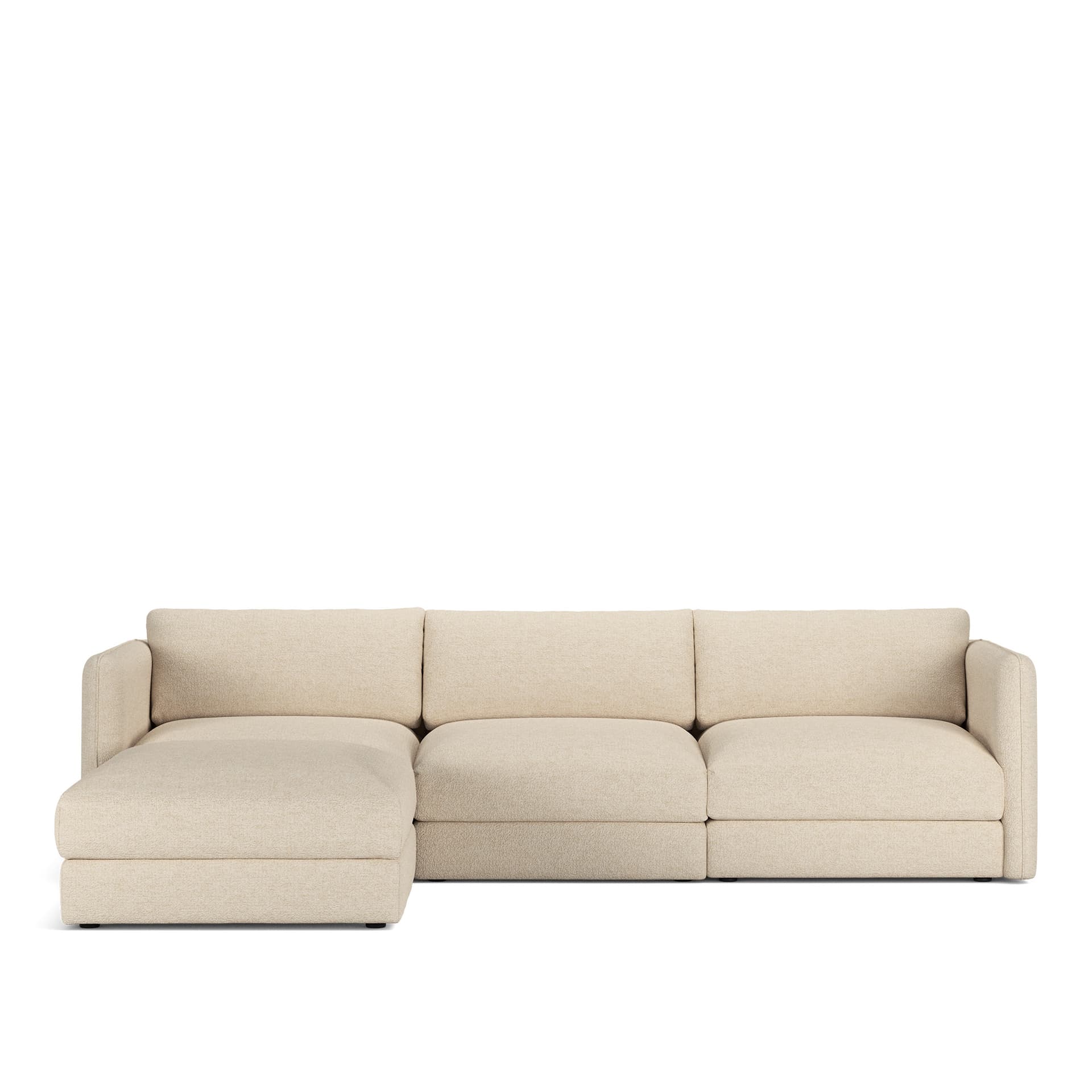 NOGA - Pavarotti 3-Seater + Footstool, Removable Cover, Cushion Variant 03, Lucinasco 20 - Soffor - Beige