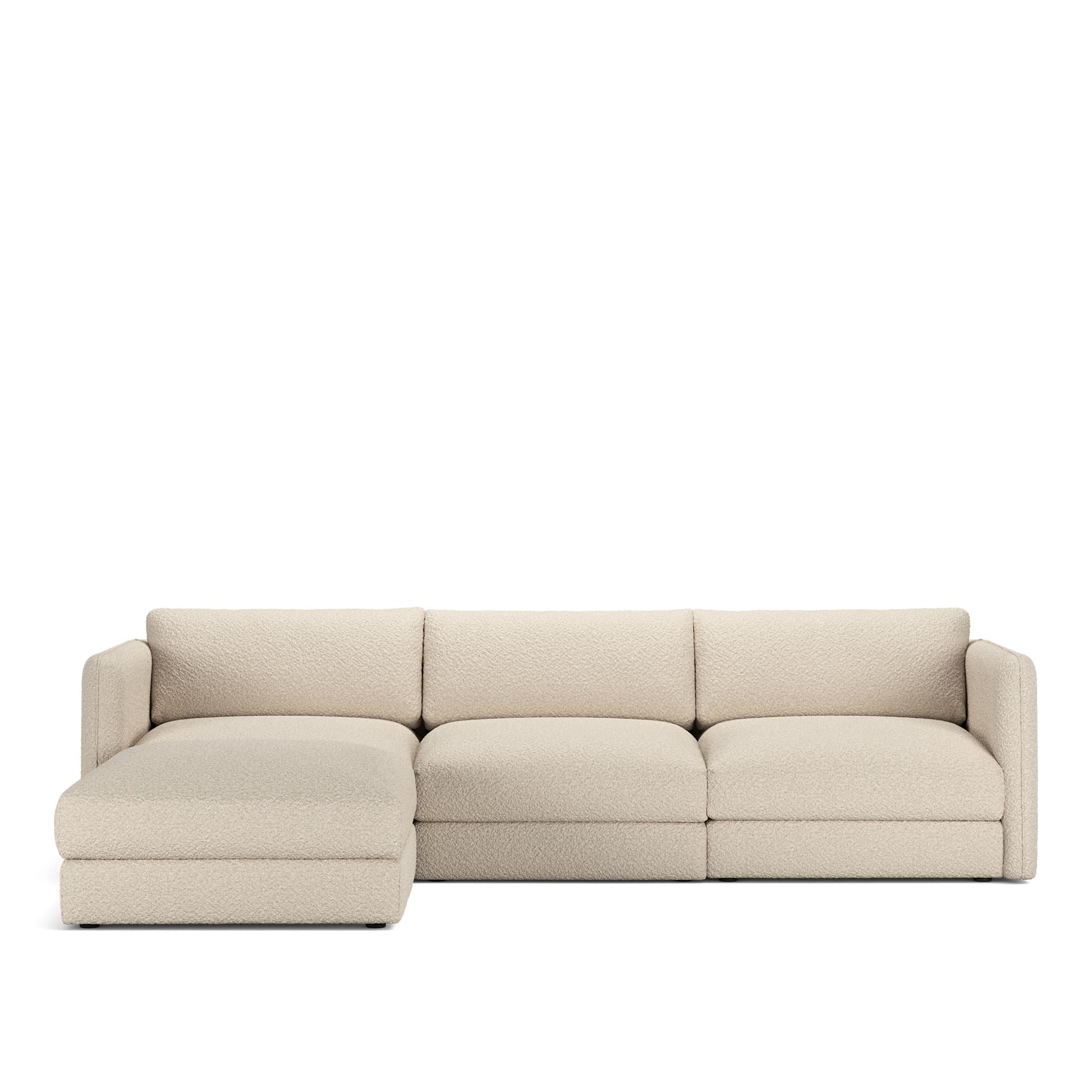 NOGA - Pavarotti 3-Seater + Footstool, Fixed Cover, Cushion Variant 03, Ascot White - Soffor - Vit